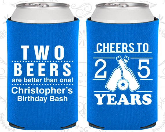 25th Birthday, 25th Birthday Favors, Custom Party Decorations, Cheers to 25 years, Two beers are better than one, Party Favors (20163) Il_570xn