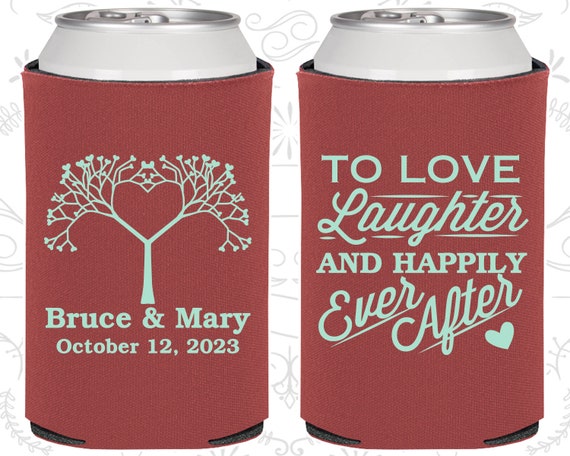 Love Laughter Happily Ever After, Custom Wedding, Love Tree, Fairy Tale Wedding, Fairy Tale Favors, Wedding Can Coolers (551) Il_570xn