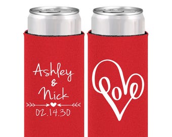 Love Wedding, Slim Can Coolers, Seltzer Can Coolers, Skinny Can Coolers, Custom Promotional Products, Personaized Gift Items, 12 oz | 252