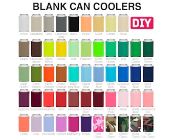 25 Pack - Blank Can Coolers Blank Coolers Foam Can Holders Collapsible Bulk Beer Huggers Screen Print Embroidery HTV DIY Crafts