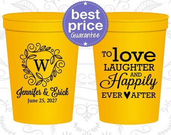 Wedding Favor Cups, Wedding Cups, Plastic Cups, Stadium Cups, Personalized Cups, Custom Stadium Cups, Wedding Favors, Monogram Cups | 661