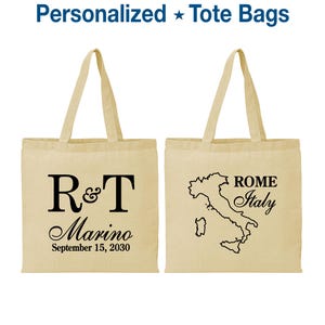 Italy Tote Bags, Italy Wedding, Cheap Cotton Tote Bags, Destination Wedding Bags, Custom Tote, Rome Tote Bags | 514 image 1