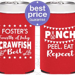 4th of July Decorations, 4th of July Can Coolers, July 4th Party Decor, Fourth of July Favors, 4th of July Crawfish Boil, America | 220016
