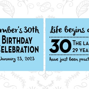 30th Birthday, 30th Birthday Favors, Unique Birthday Favors, Birthday Celebration, Life begins at 30, Birthday Party Favors 20019 image 4