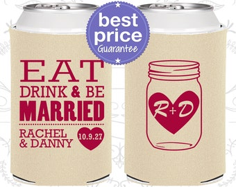 Wedding Favor Can Coolers, Custom Wedding Favors, Personalized Wedding Favors, Rehearsal Dinner Favors, Wedding Favors for Guest (C17)