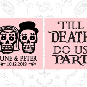 Till Death Do Us Part, Sugar Skull, Cheap Clear Cups, Day of the Dead, Candy Skull, Clear Plastic Cups 41 image 3