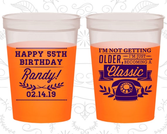 55th Birthday Mood Cups, I'm not getting older, I'm just becoming a classic, classic phone, Birthday Color Changing Cups (20058) Il_570xn