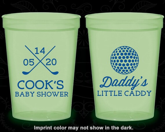 Daddys little caddy, Glow in the Dark Baby Shower Cups, Golf Baby Shower, Sports Baby Shower, Glow Baby Shower Party (C90135) Il_570xn