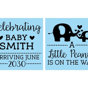 Little Peanut Baby Shower, Baby Shower Shot Glasses, Elephant Baby Shower, Blue Baby Party, Baby Shower Glass | 90027 image 2