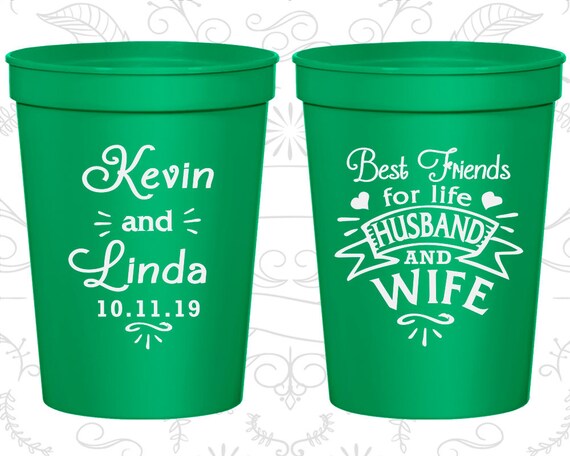 Plastic Wedding Cups, Personalized Cups, Wedding Cups, Personalized Plastic Cups, Stadium Cups, Party Cups, Plastic Cups (221) Il_570xn