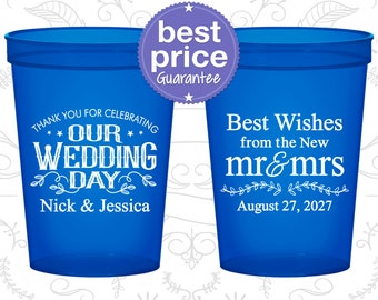 Personalized Wedding Cups, Wedding Cups, Plastic Cups, Stadium Cups, Personalized Cups, Personalized Stadium Cups, Wedding Favors (C550)