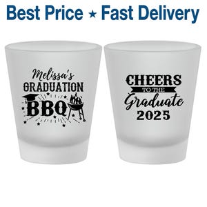 Graduation Shot Glasses, Graduation Favors, College Grad Gifts, High School Graduation Favors, Grad Shot Glass, Graduation BBQ | 130006