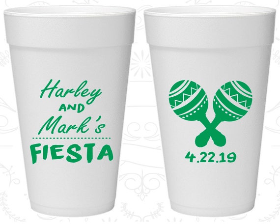 Fiesta Wedding, Wedding Favor Foam Drinking Cups, Destination, Mexican Wedding, Mexico Wedding, Styrofoam Cups (389) Il_570xn