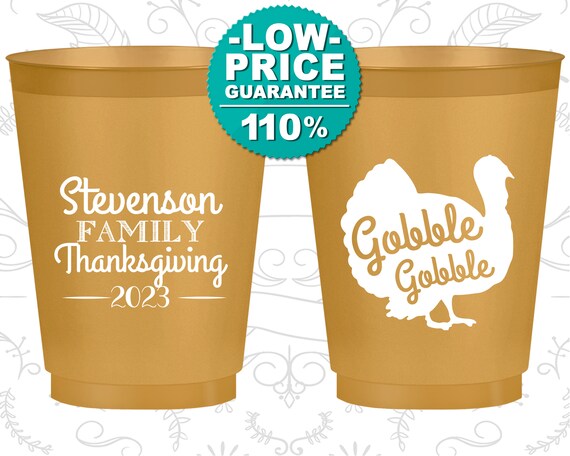 Thanksgiving Shatterproof Cups, Thanksgiving Party Favors, Personalized Thanksgiving, Thanksgiving Party Gifts, Gobble Gobble (260018) Il_570xn