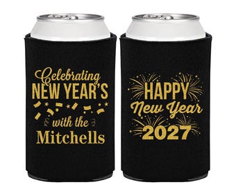 New Years Party Favors, New Years Eve Can Coolers, 2027 NYE Party Favors, Happy New Year | 170015