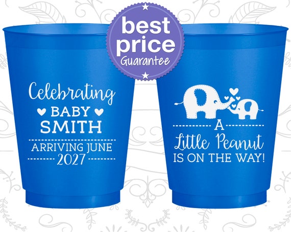 Little Peanut Baby Shower, Baby Shower Frosted Cups, Elephant Baby Shower, Blue Baby Party, Baby Shower Shatterproof Cups (C90027) Il_570xn