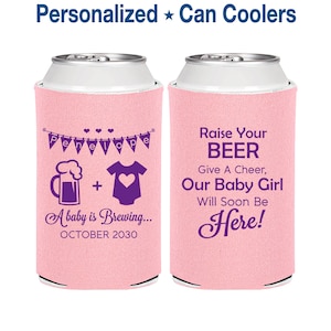 A Baby is Brewing, Baby Shower Decorations, Baby Announcement, Baby Girl Baby Shower, Baby Shower Can Cooler,Baby Shower Giveaways | 90065