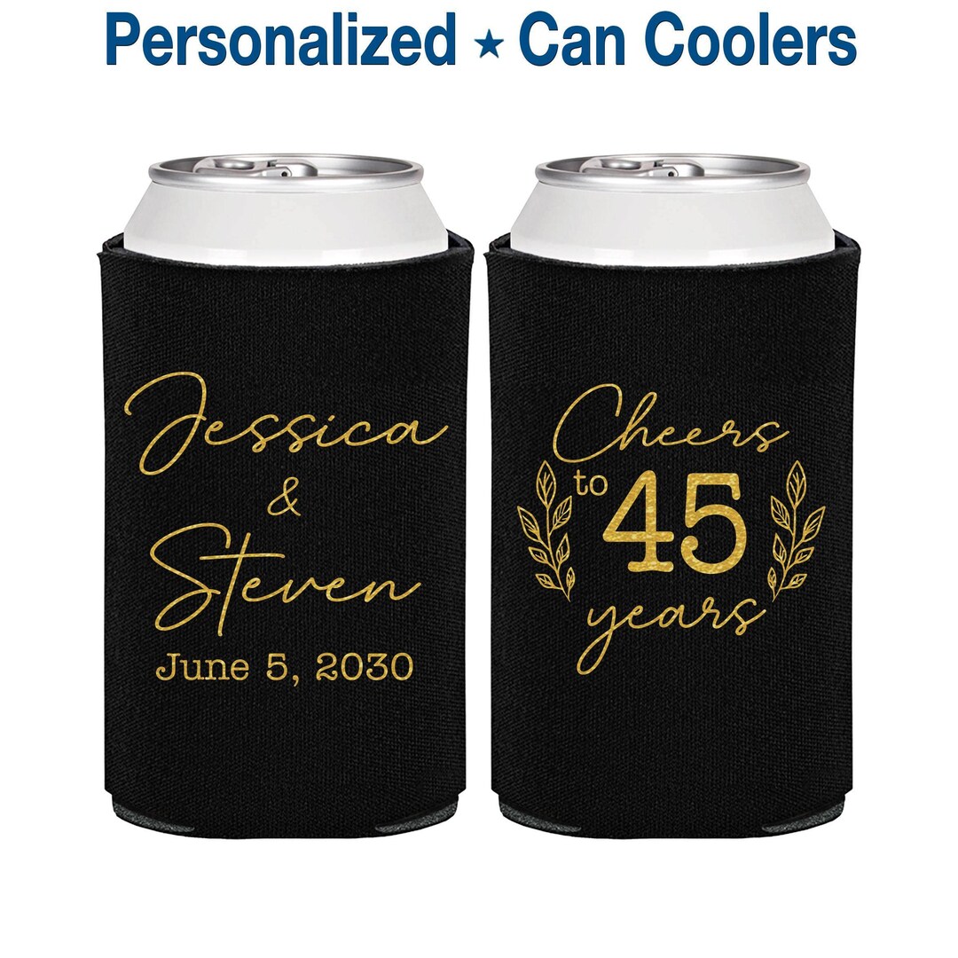 45th Wedding Anniversary Party Favors, Anniversary Can Coolers