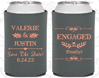 Engagement Wedding Favors, Fun Wedding Gifts, Save the Date Wedding Favors, Rehearsal Dinner Favors, Beer Can Coolers (482)