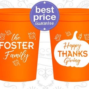 Thanksgiving Stadium Cups, Thanksgiving Party Favors, Personalized Thanksgiving Cups, Thanksgiving Gifts, Happy Thanksgiving | 260016