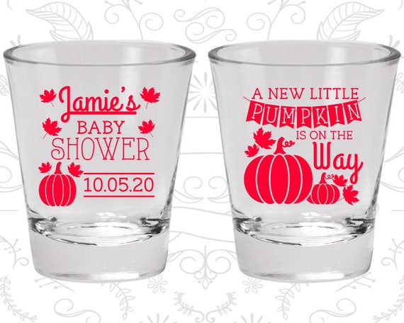 Little Pumpkin Baby Shower, Baby Shower Shot Glasses, Halloween Baby Shower, Baby Shower Glass (90042) Il_570xn