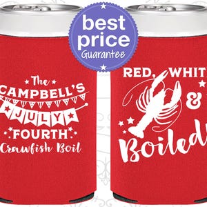 4th of July Gift, 4th of July Can Coolers, July 4th Party Favors, Fourth of July Ideas, 4th of July Crawfish Boil, American | 220013