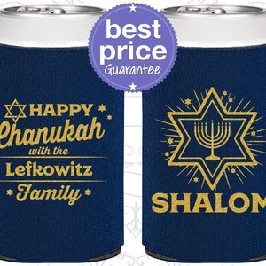 Hanukkah Party Favors, Hanukkah Can Coolers, Hanukkah Decorations, Hanukkah Gift, Chanukah Decorations, Shalom 270015 image 1