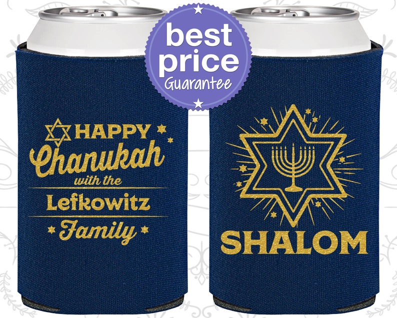 Hanukkah Party Favors, Hanukkah Can Coolers, Hanukkah Decorations, Hanukkah Gift, Chanukah Decorations, Shalom 270015 image 1