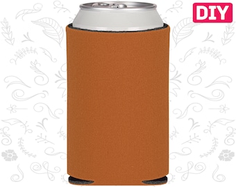 100 Pack - Blank Can Coolers Texas Orange Blank Coolers Burnt Orange Foam Can Holders Collapsible Bulk Beer Huggers DIY Crafts