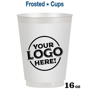 Frosted Cups, Shatterproof Cups, Frost Flex Cups, Frosted Plastic Cups, Personalized Frosted Cups, Custom Frosted Cups, 16 oz Plastic Cups image 1