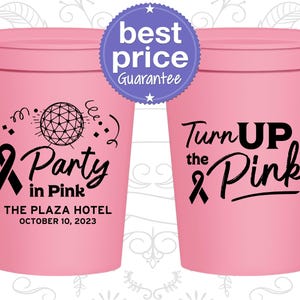 Breast Cancer Cups, Breast Cancer Awareness Party, Breast Cancer Funny, Party in Pink, Pink Ribbon | 230002