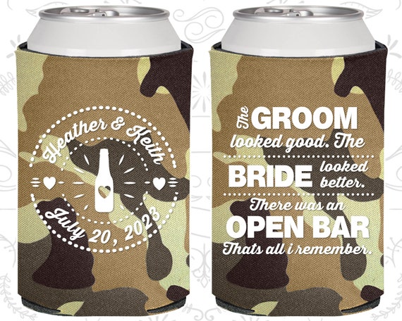 Tan Camouflage Wedding Tan Camouflage Can Coolers Tan Camouflage