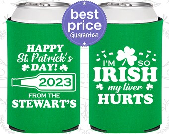 St Patricks Day Party Favors, St Patricks Day Can Cooler, Saint Paddys Day, Funny Irish Gifts, I am so irish my liver hurts (200000)