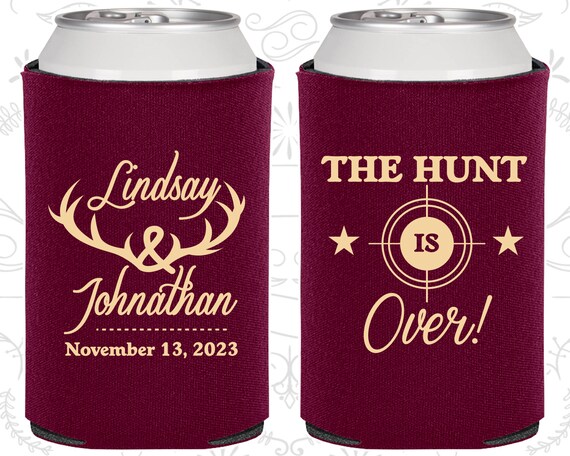 The Hunt is Over Wedding Gift, Custom Wedding Gift, Antler Wedding Gift, Deer Antler Wedding Gift, Customized Coolies (266) Il_570xn
