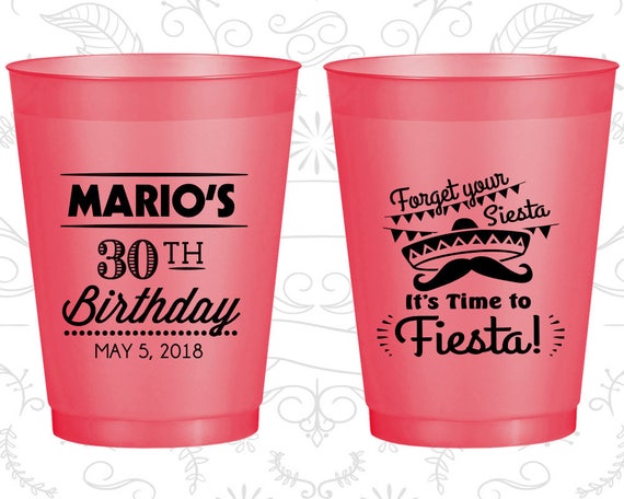30th Birthday Frosted Cups, Forget your siesta, its time to fiesta, Fiesta Birthday, Frosted Birthday Cups (20034) Il_570xn