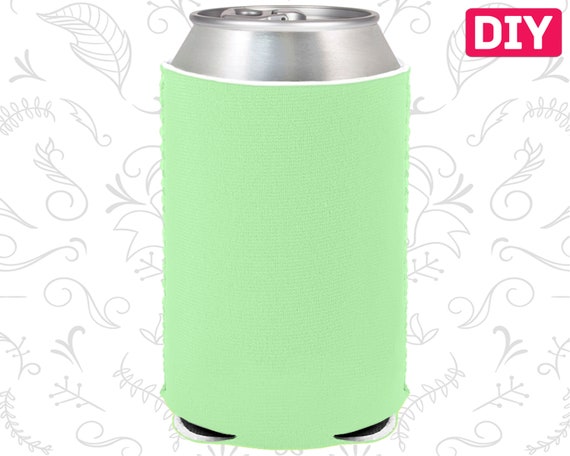 Blank Neoprene Can Coolers Mint Blank Coolers Light Green Collapsible Can Holders Bulk Beer Huggers DIY Crafts Il_570xn
