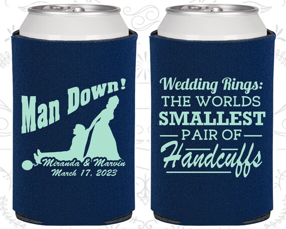 Wedding Rings, The Worlds Smallest Pair of Handcuffs, Wedding Favors, Ball and Chain, Handcuffs, Man Down, Wedding Can Coolie (501) Il_570xn
