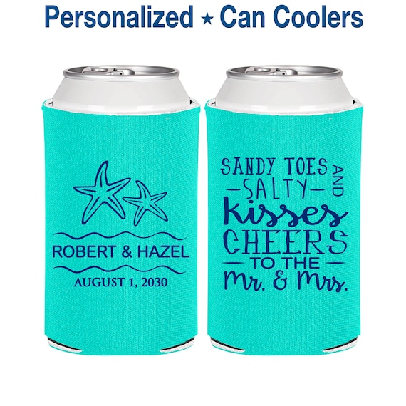 Personalized Wedding Gift, Tropical Wedding Gift, Beach Wedding Favors, Sandy Toes and Salty Kisses, Cheers to the Mr and Mrs | 356
