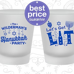 Hanukkah Shot Glasses, Hanukkah Party Favors, Hanukkah Decorations, Hanukkah Gift, Hanukkah Giveaways, Lets Get Lit, Funny Hanukkah 270022 image 1