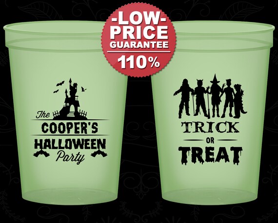 Halloween Glow In the Dark Cups, Halloween Party Favors, Custom Halloween, Halloween Supplies, Trick or Treat (250019) Il_570xn