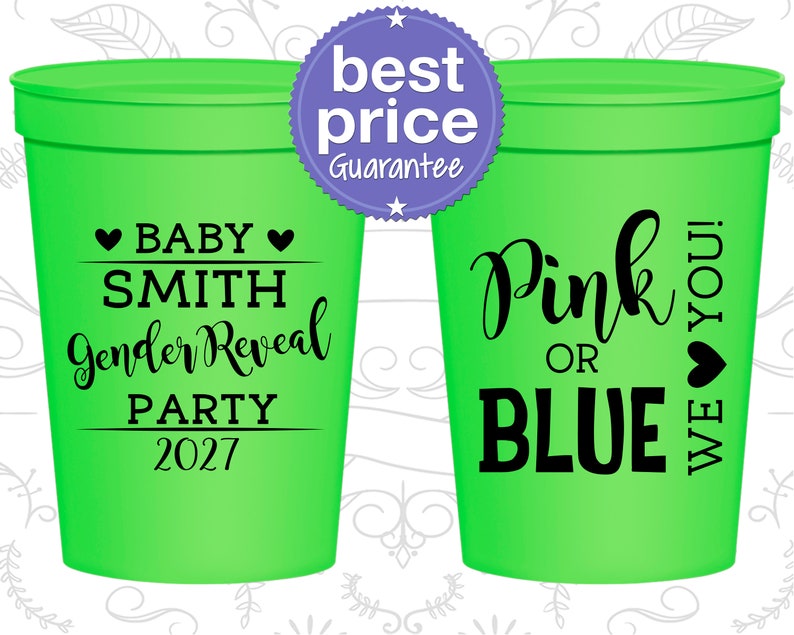 Baby Shower Ideas Cheap Baby Shower Stadium Cups Gender Etsy