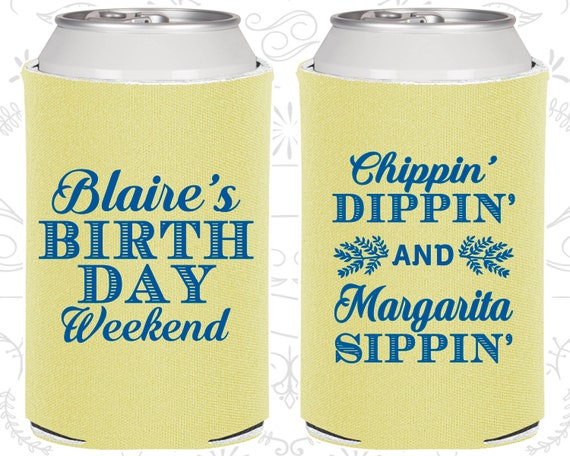 Birthday Weekend, Promotional Birthday, Chippin Dippin Margarita Sippin, Party Favors (20008) Il_570xn