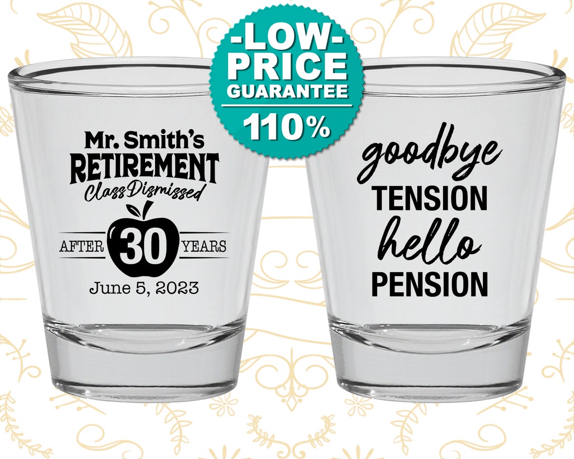 Retirement Shot Glass Retirement Party Favors Retirement Etsy