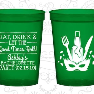 Mardi Gras Bachelorette Party Cups, Bachelorette Party Favor Cups, Nola Bachelorette Party Cups, Bachelorette Cups | 60057