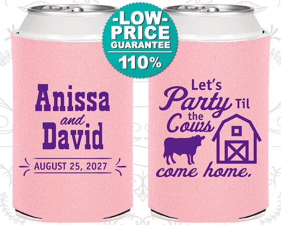 Engagement Party Favors C222 Wedding Can Coolers Favors for Wedding Custom Wedding Favors Personalized Wedding Favors