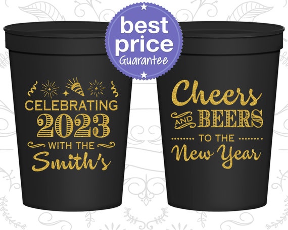 New Years Cups, New Years Eve Party Favors, NYE Favors, Cheers to the New Year (170023) Il_570xn