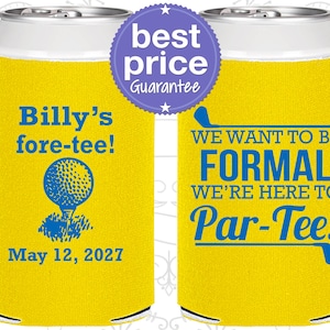 Custom Birthday Can Cooler, Golf Tee, 40th Birthday, Personalized Birthday Favors, Custom Party Favors | 20134
