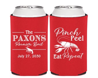 Family Reunion Ideas, Family Reunion Can Coolers, Family Reunion Party Favors, Crawfish Boil, Pinch Peel Eat Repeat | 160006