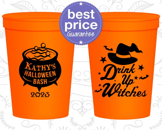 Halloween Plastic Cups Halloween Favors Personalized Halloween Cup Pastel Halloween Party Drink Up Witches Halloween Bash By My Wedding Store Catch My Party