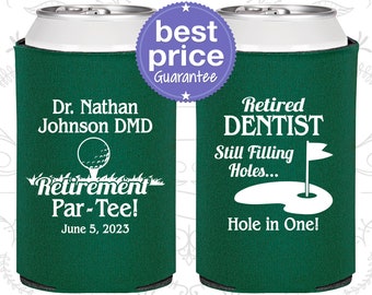 Retirement Party Favors, Retirement Can Coolers, Retirement Gifts,  Retirement Decor, Dentist Retirement Party (150019)